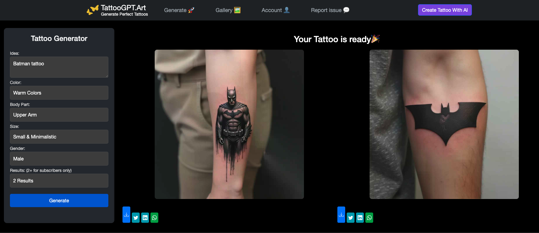 Best AI-powered tattoo generator high-quality design example - TattooGPT Art
