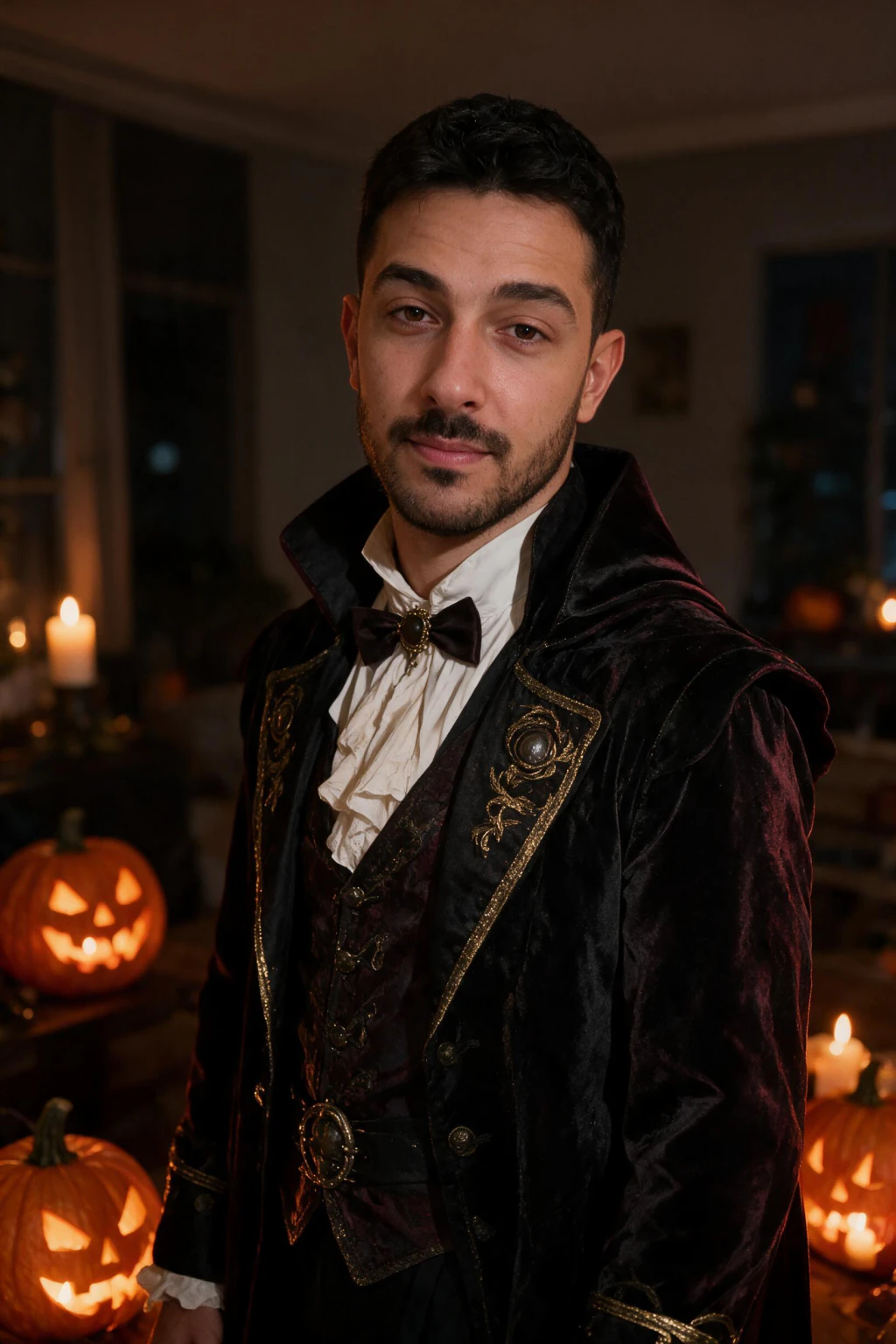 AI night out photo: a Halloween costume portrait, generated from one selfie