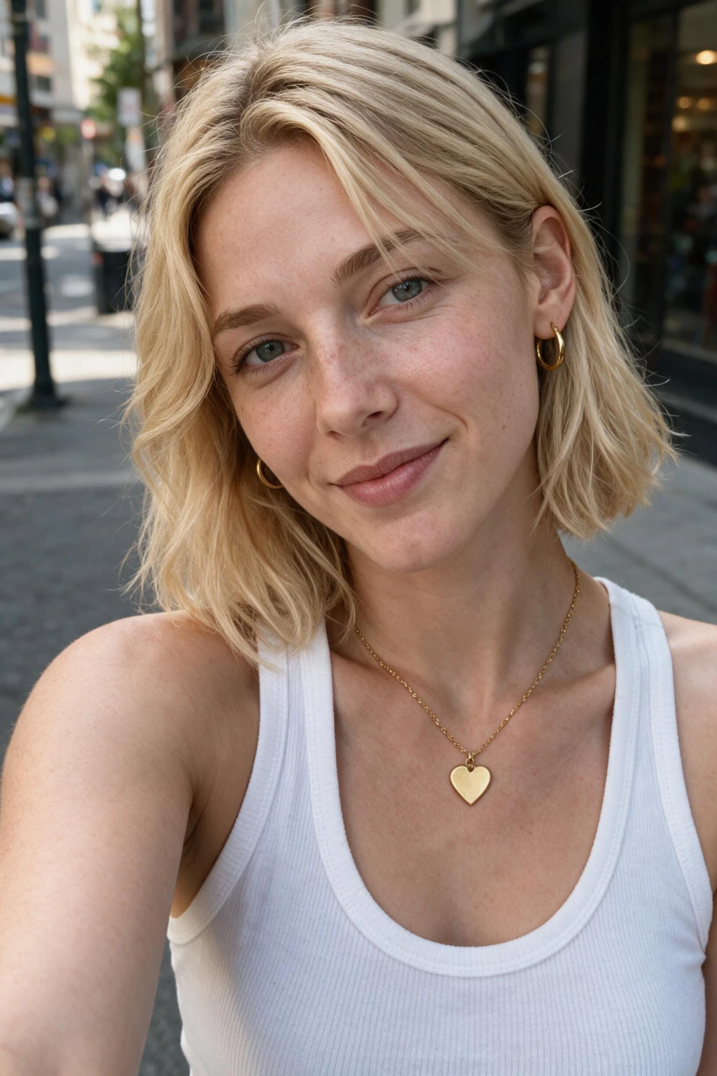 AI-generated street style portrait with natural lighting and realistic candid framing, the type of output produced after switching to a natural lifestyle pack
